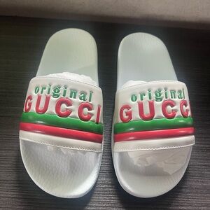 Gucci Original Gucci Slide White Green Red Kids